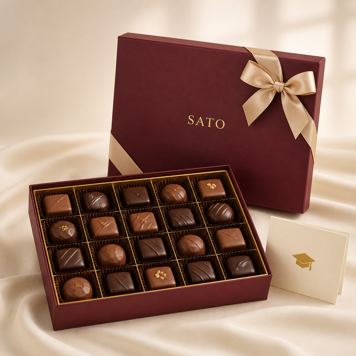 Graduation Celebration Gift — Burgundy packaging mockup